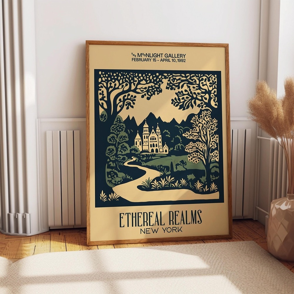Castle Ethereal Realms Art Poster - Fantasy Landscape Wall Art